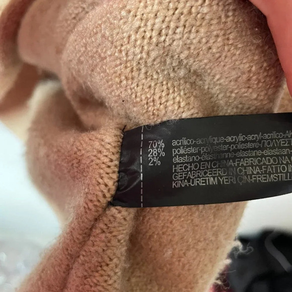 Zara Knit Exposed Seam Oversized Jumper Sweater Tan Beige Sz Small - Picture 8 of 8